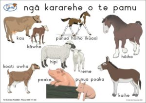 Farm Animals TWO Poster Maori-0
