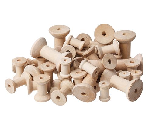 Wooden Cotton Reels (48pcs) - Play'n'Learn – Educational Resources